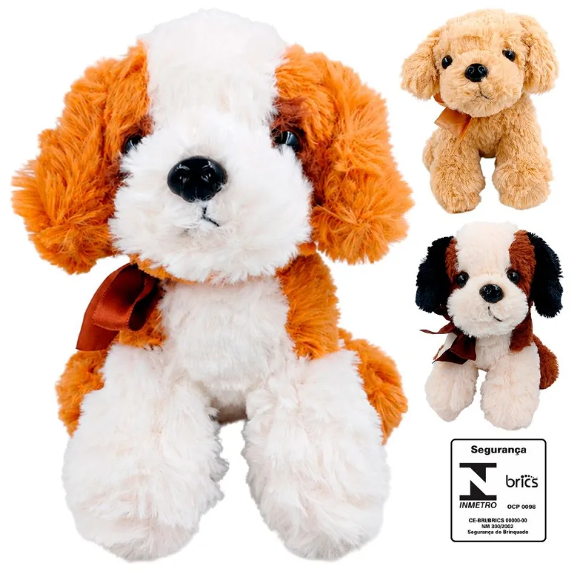 Cachorro de Pelúcia 19cm em Poliéster Fizzy