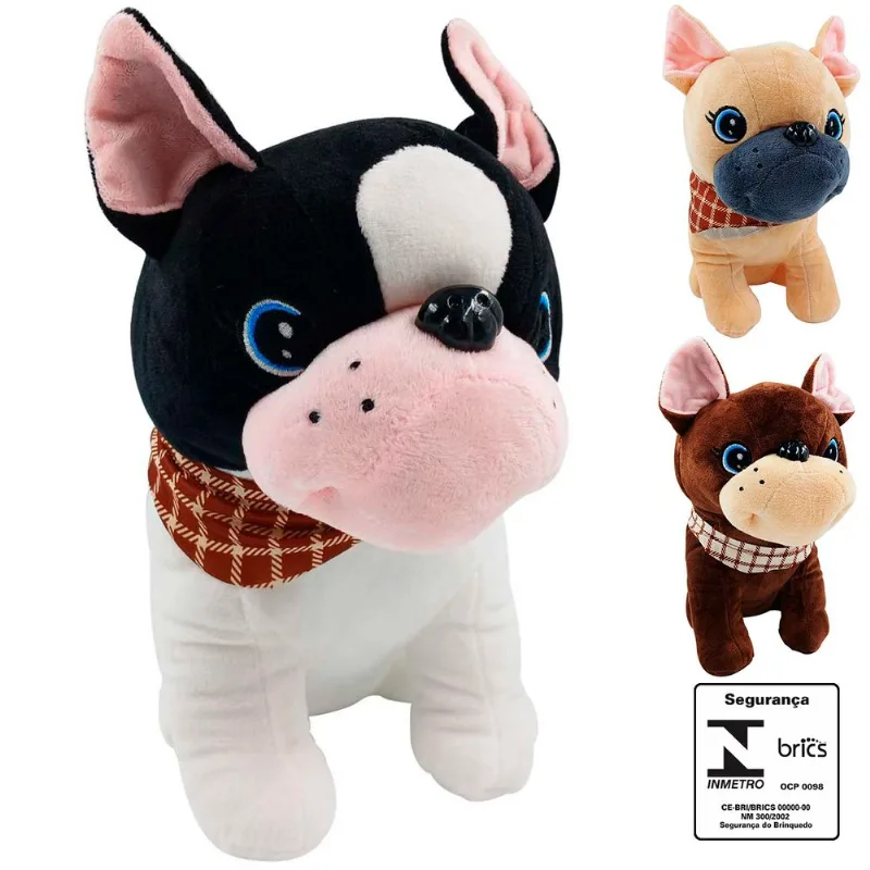 Cachorro de Pelúcia 25cm em Poliéster Fizzy