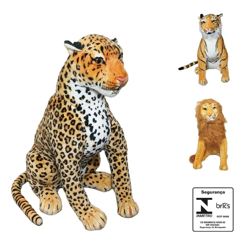 Animais De Pelúcia Safari 61cm em Poliéster Fizzy