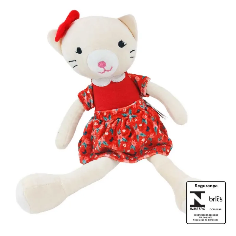 Animais Diversos de Pelúcia 39cm em Poliéster Fizzy-Modelo 1 Gato