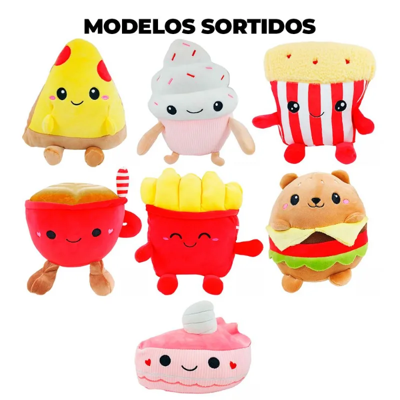Comida Fast Food de Pelúcia 36cm em Poliéster Fizzy SORTIDOS