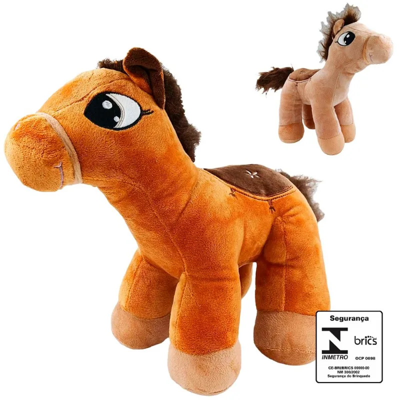 Cavalo de Pelúcia 30cm em Poliéster Fizzy