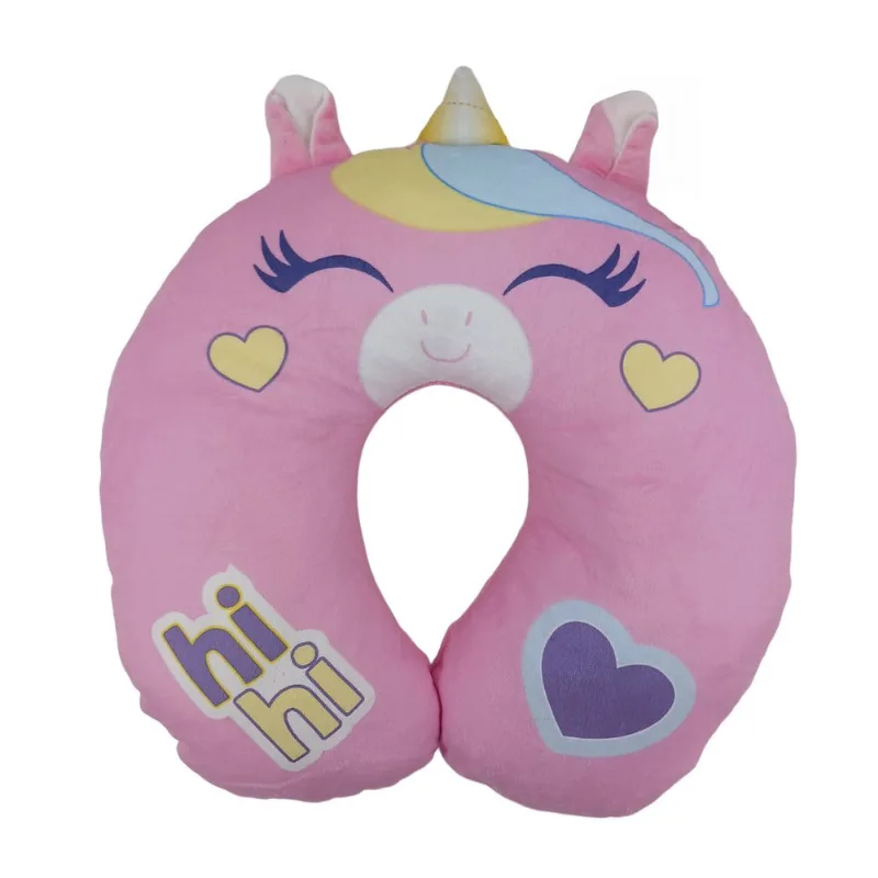 Almofada de Pescoço Bichinhos 30cm em Poliéster Fizzy-Rosa