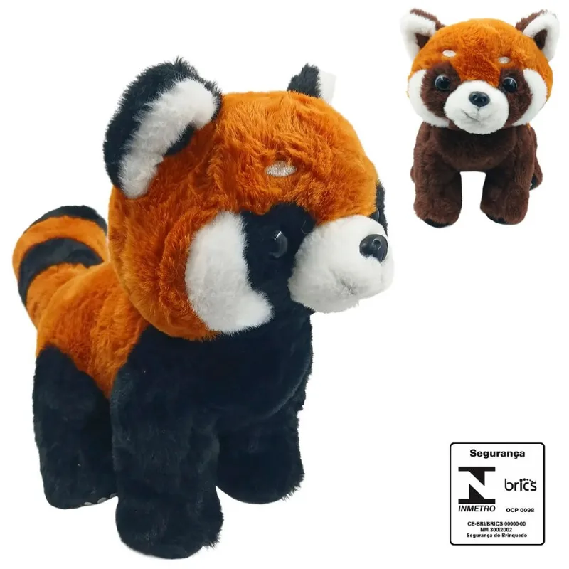 Panda Vermelho de Pelúcia 22cm em Poliéster Fizzy SORTIDOS
