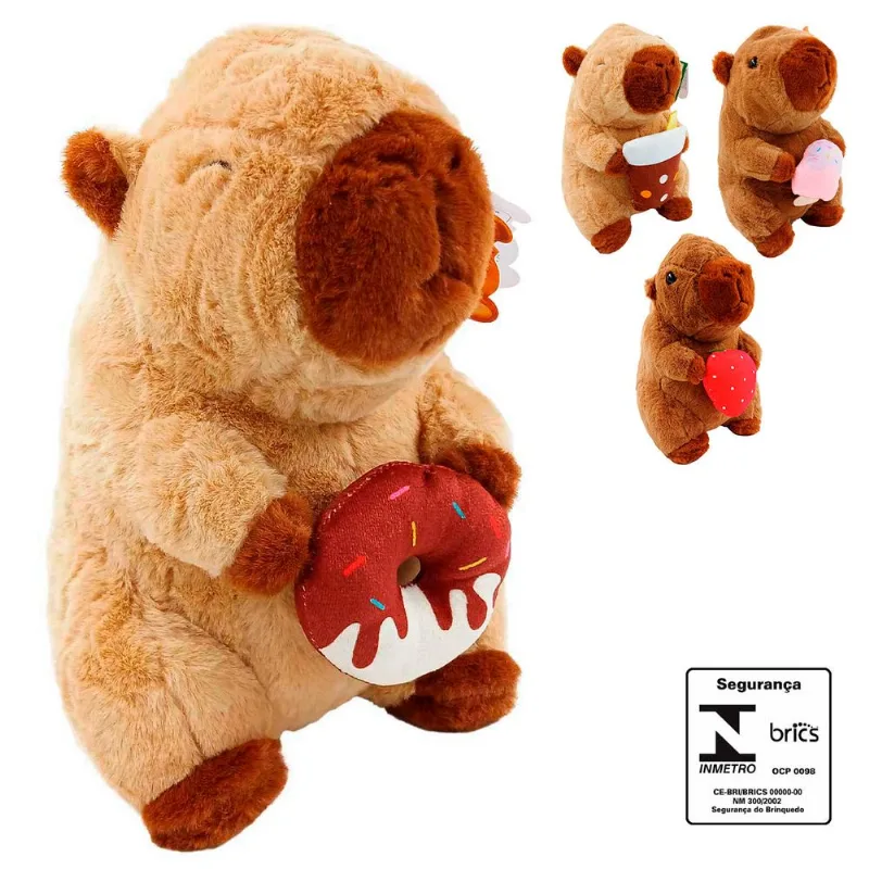 Capivara de Pelúcia 25cm em Poliéster Fizzy