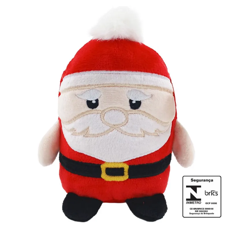 Boneco de Pelúcia Natalino 14cm em Poliéster Fizzy-Modelo 1 Papai Noel