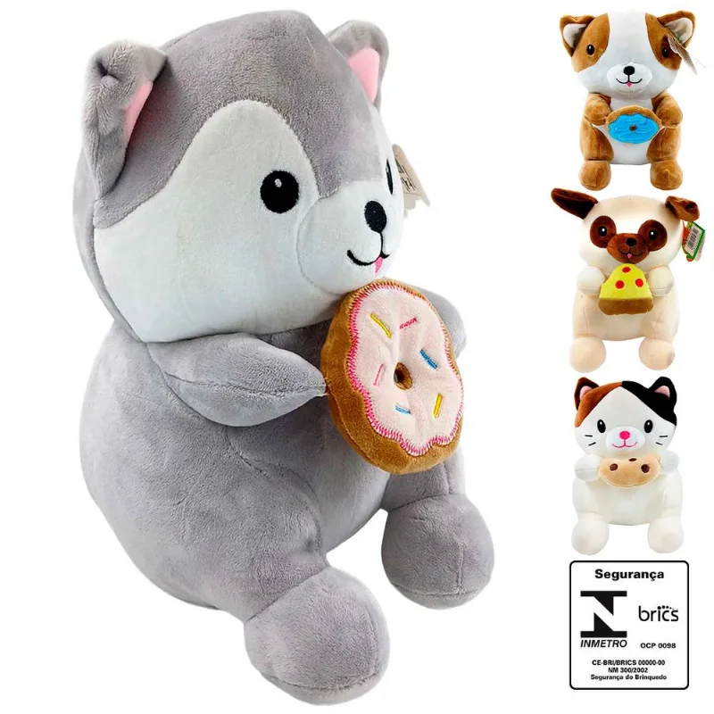 Animais Diversos de Pelúcia 25cm em Poliéster Fizzy-Modelos Sortidos
