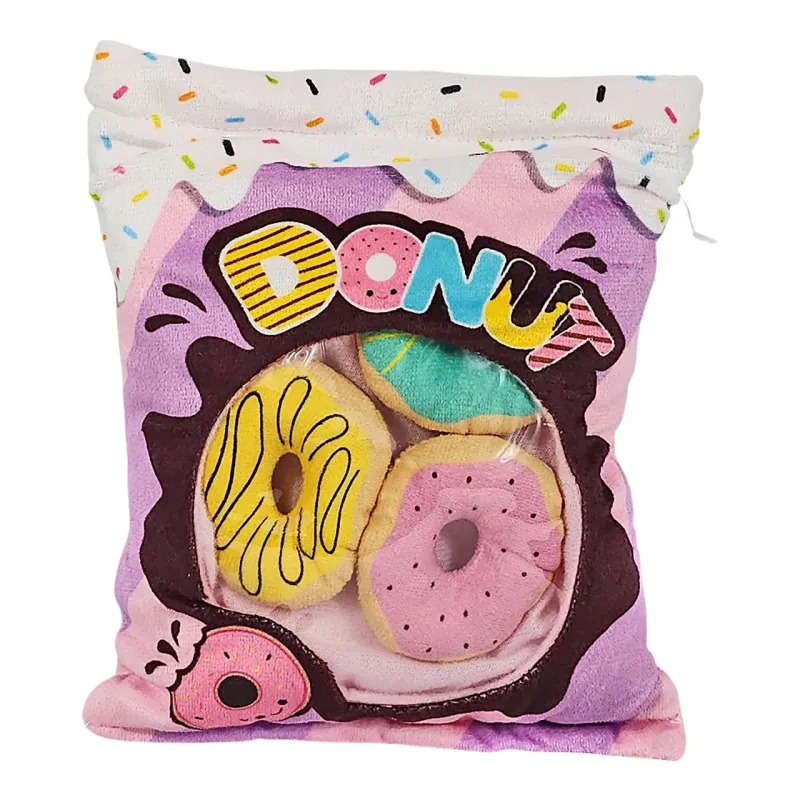 Pacote Comidinhas Fast Food Sacola De Pelúcia 19cms - Donuts