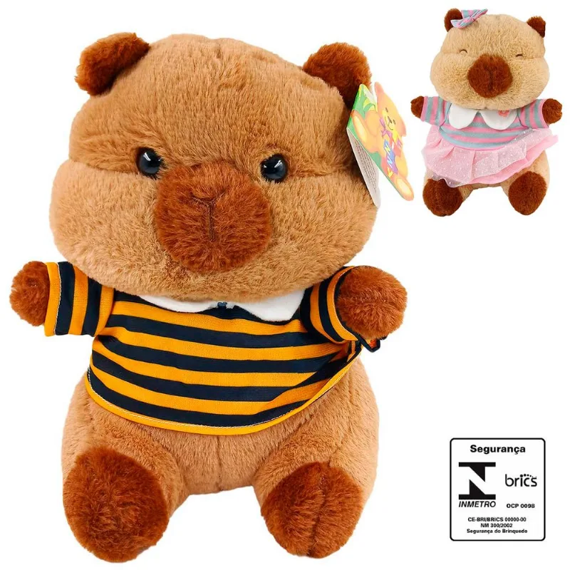 Capivara de Pelúcia 25cm em Poliéster Fizzy-Modelos Sortidos