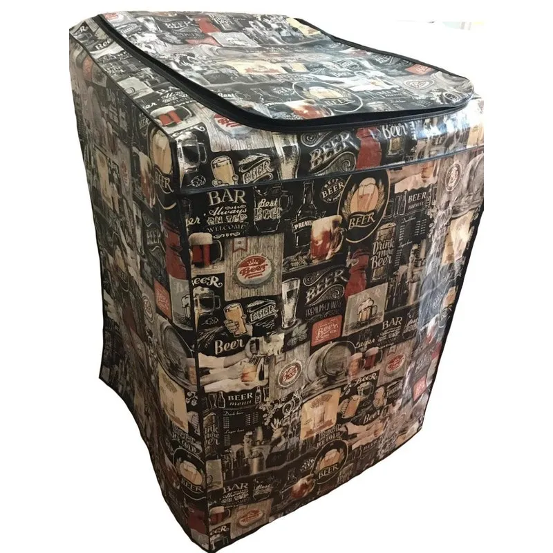 Capa Maquina De Lavar Com Zíper Brastemp Ge - Estampa Bar