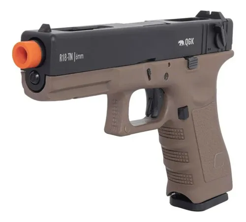 Pistola Airsoft R18-TN Tan Gbb Full Auto 6mm - QGK