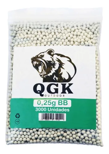 Munição Airsoft Esferas Bb 0,25g 3000un Branca - SRC QGK