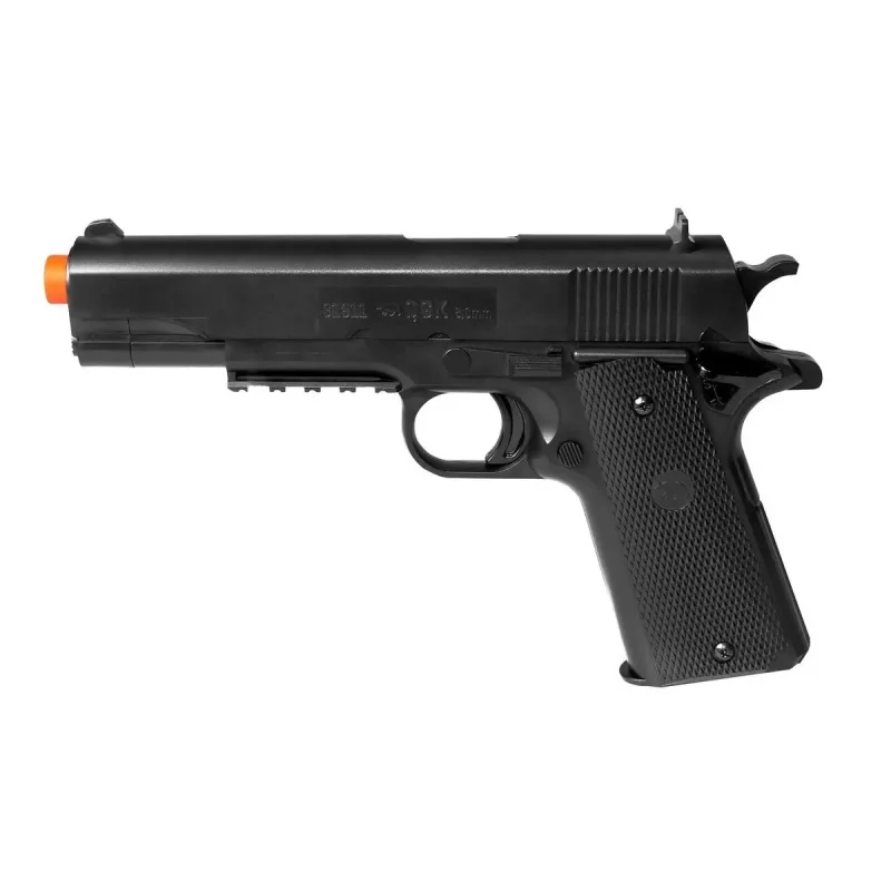 Pistola Airsoft Spring Colt M1911 S1911 Polímero 6mm QGK by KWC