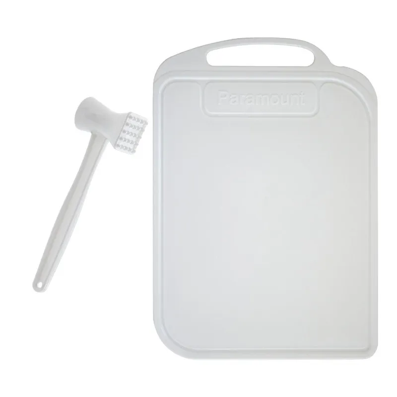 Kit Tabua De Corte Legumes Churrasco Com Martelo Carne Pro