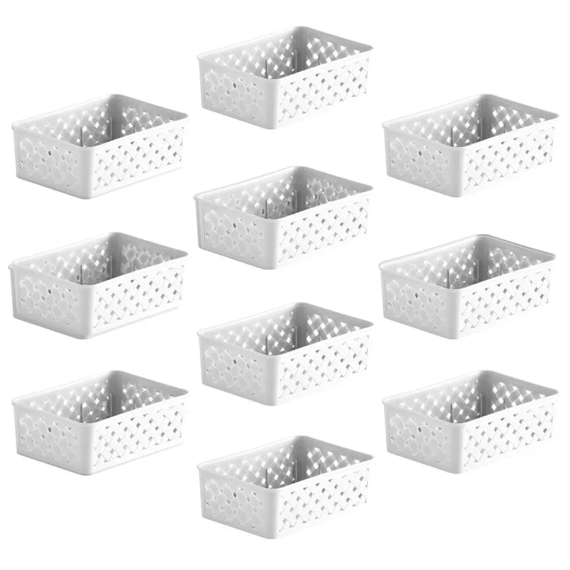 10 Cestas Rattan P Banheiro Gaveta Armário Bebê Lavanderia