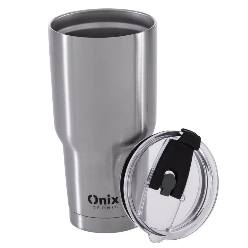 Copo Térmico Aço Inox 870ml Cha Água Cerveja Com Tampa Onix