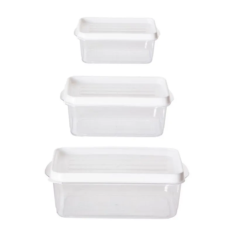 Kit Vasilhas Plásticas Chef Retangulares Com Tampa Tamanhos