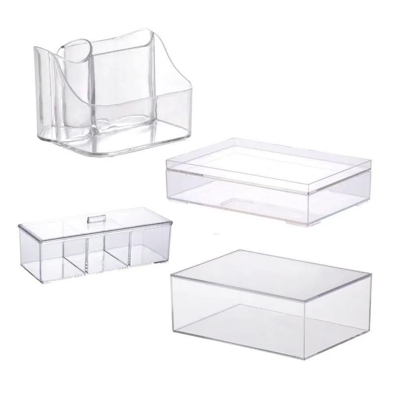 Kit Organizadores Transparentes Compartimentos Maquiagem