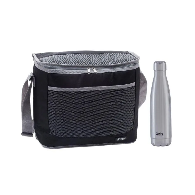 Kit Garrafa Térmica Inox 500ml E Bolsa Marmita Térmica