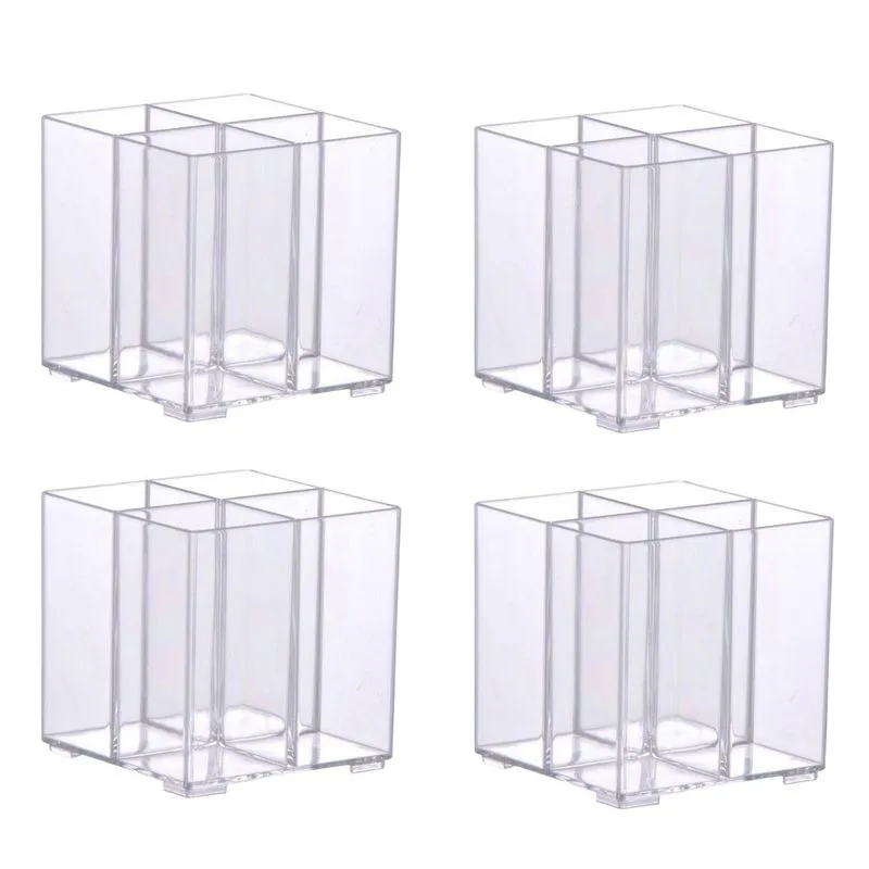 Combo 4 Organizadores Multiuso Transparente Com Divisórias