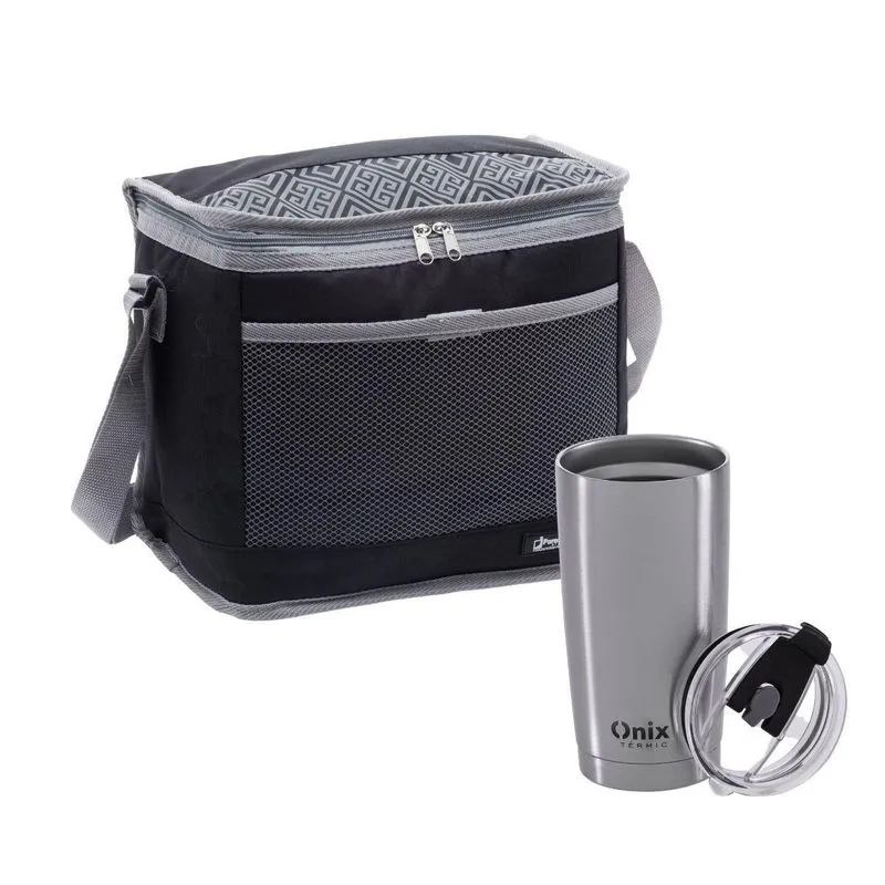 Combo Copo Inox E Bolsa Térmica 10 L Com Alça Regulável