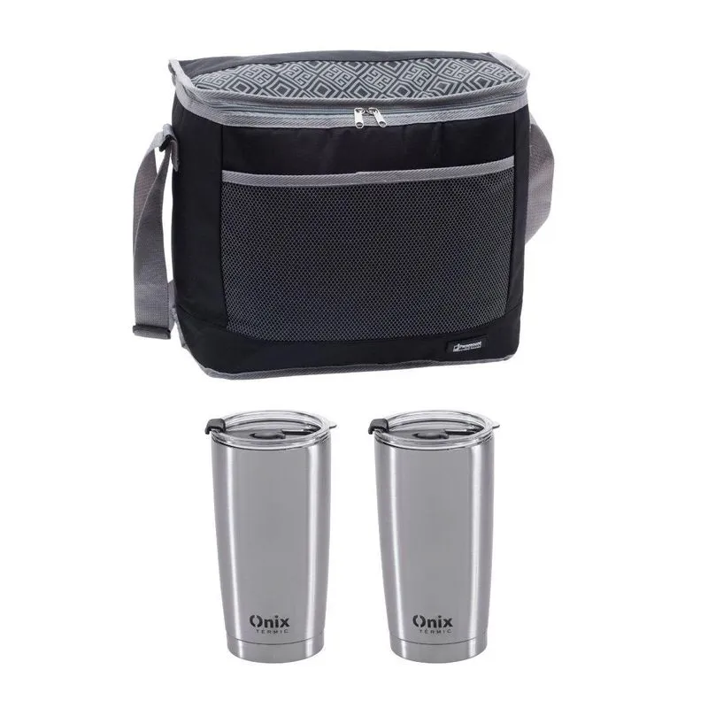 Kit Bolsa Térmica 20 L Com Alça Regulável + 2 Copos Térmicos