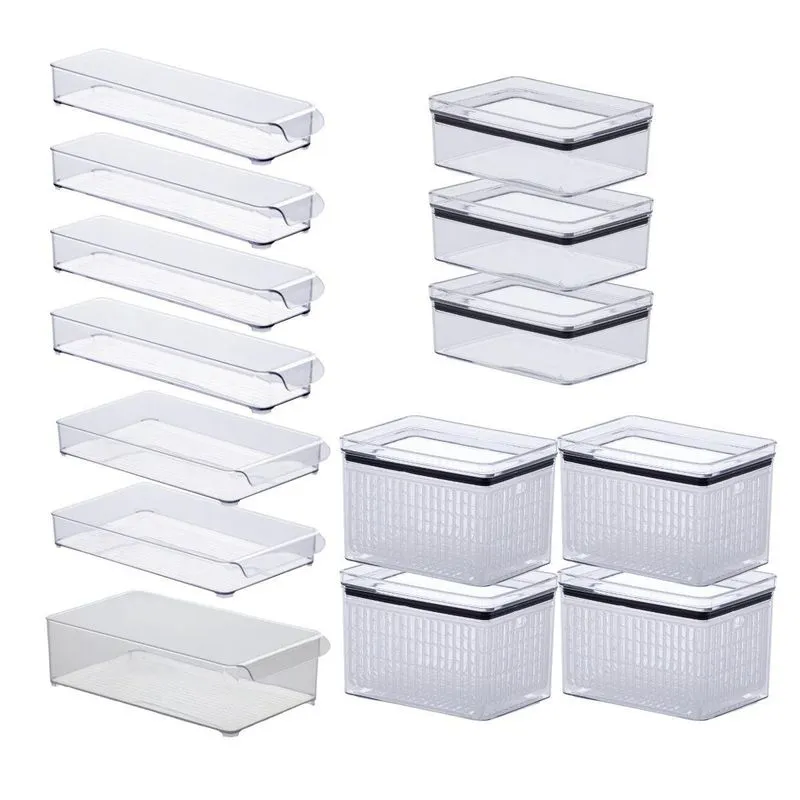 Kit Organizadores Para Geladeira Bpa Free Transparentes