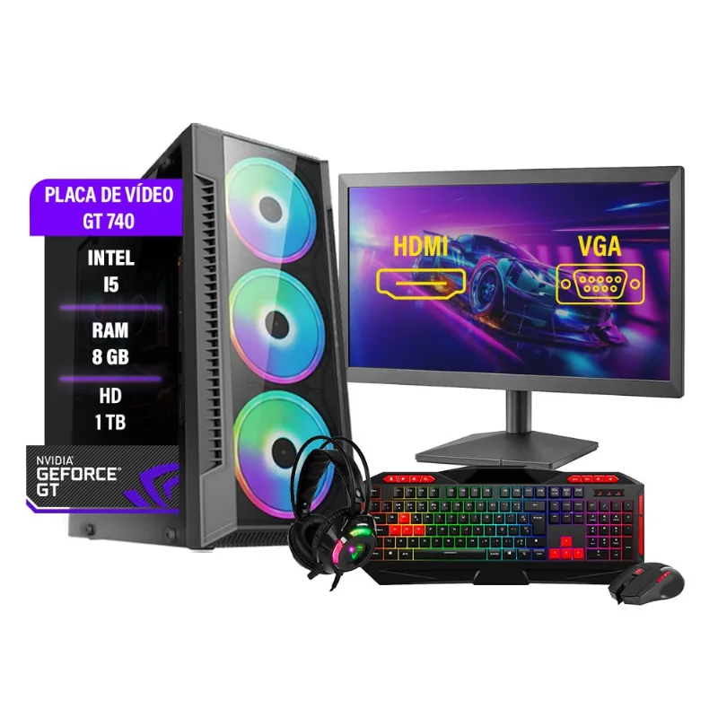 Pc Gamer Completo Maximus I5 gt 740 8GB Hd 1Tb Wi-fi
