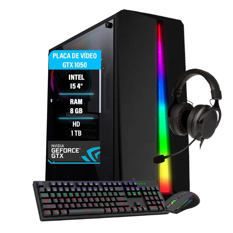 Pc Gamer Intel i5 4º Geração gtx 1050 8gb Hd 1tb Wi-fi