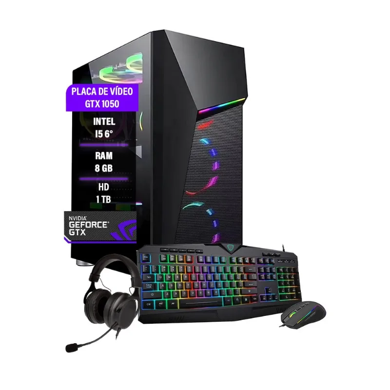 Pc Gamer Ghost i5 6ºGer. gtx 1050 8Gb HD 1Tb ssd 240Gb