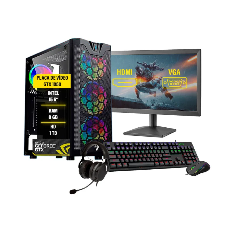 Pc Gamer Completo Ghost I5 6ºger. Gtx1050 8gb Hd1tb Ssd240gb