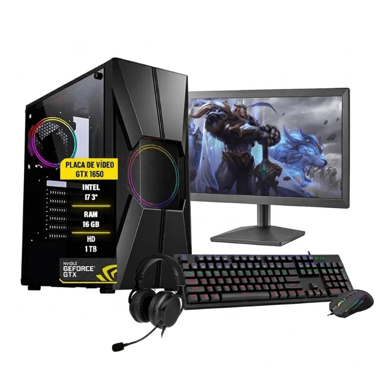 Pc Gamer Bravus Intel I7 Gtx 1050ti 16gb Hd 1tb Ssd 120gb