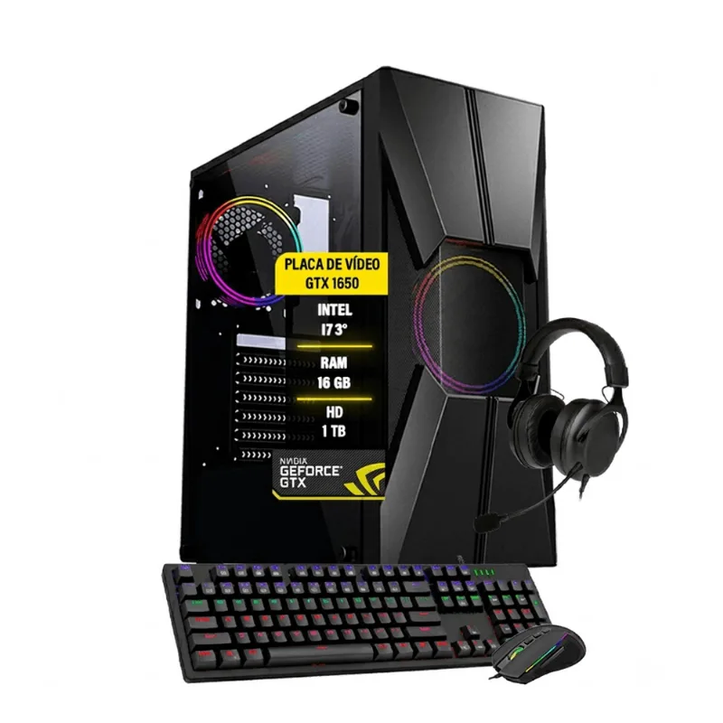 Pc Gamer Bravus Core I7 Gtx 1650 2gb 16gb Hd 1tb Ssd 120gb