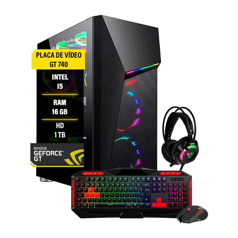 PC Gamer Chrono I5 Memória 16GB HD 1TB GT740 Fonte 500W