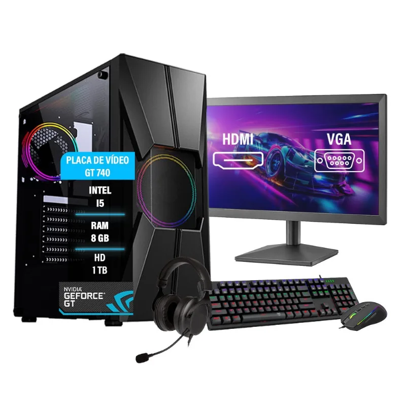 Pc Gamer Completo Maximus I5 gt 740 8GB Hd 1Tb Wi-fi