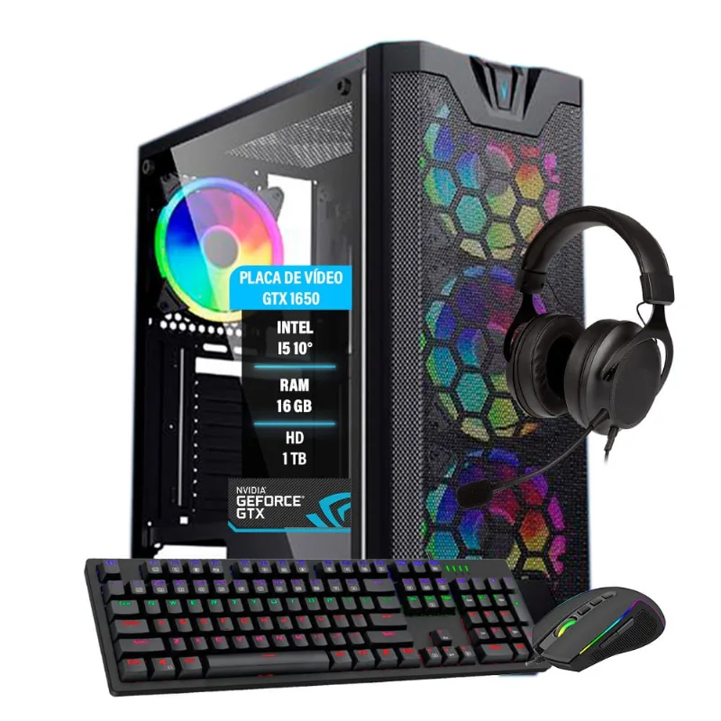 Pc Gamer i5 10400F 16Gb DDR4 gtx 1650 4GB HD 1TB ssd 480GB