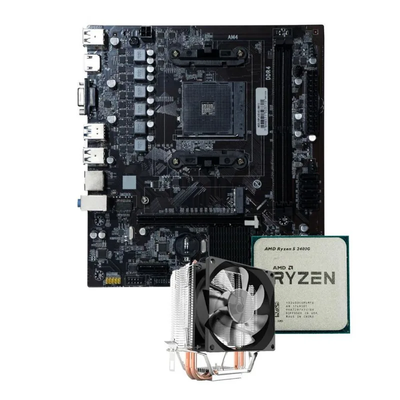 Kit Placa Mãe A320M Com Ryzen 5 2400G E Air Cooler
