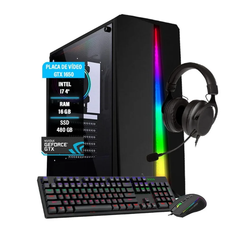 Pc gamer I7 4º geração gtx 1650 4GB 16GB ram ssd 480GB Fonte