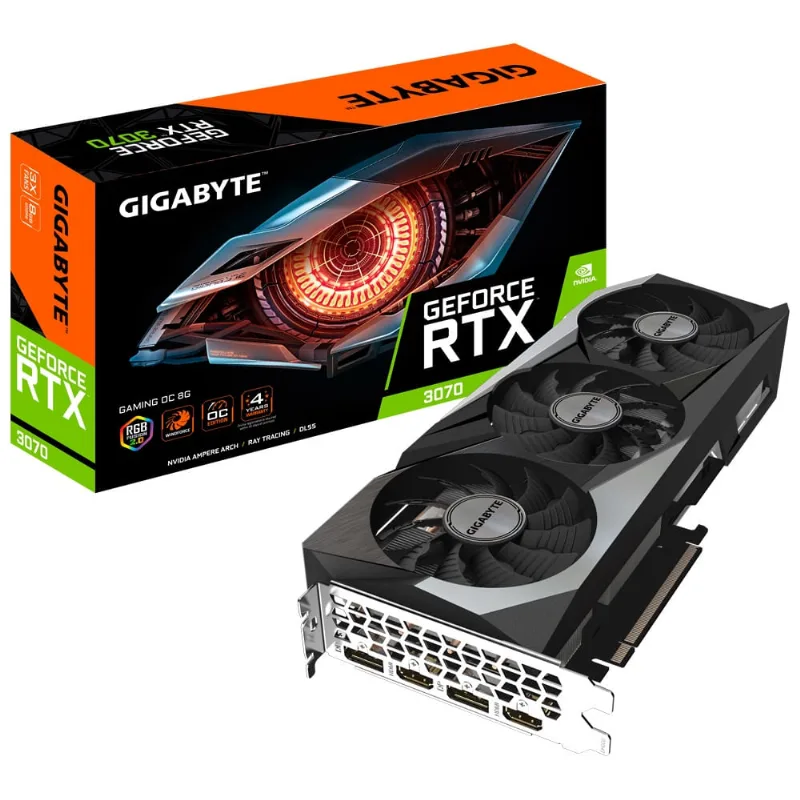 Placa De Vídeo Gigabyte Rtx 3070 Gaming 8gb Gddr6 256 Bits