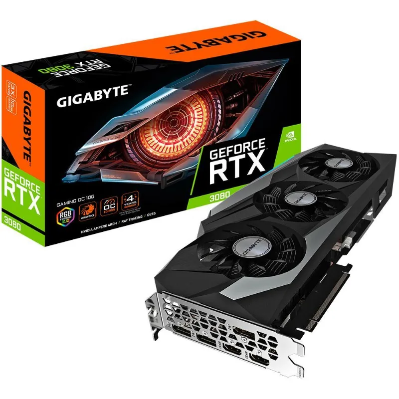 Placa De Vídeo Gigabyte Geforce Rtx 3080 Gaming 10Gb 320 Bit