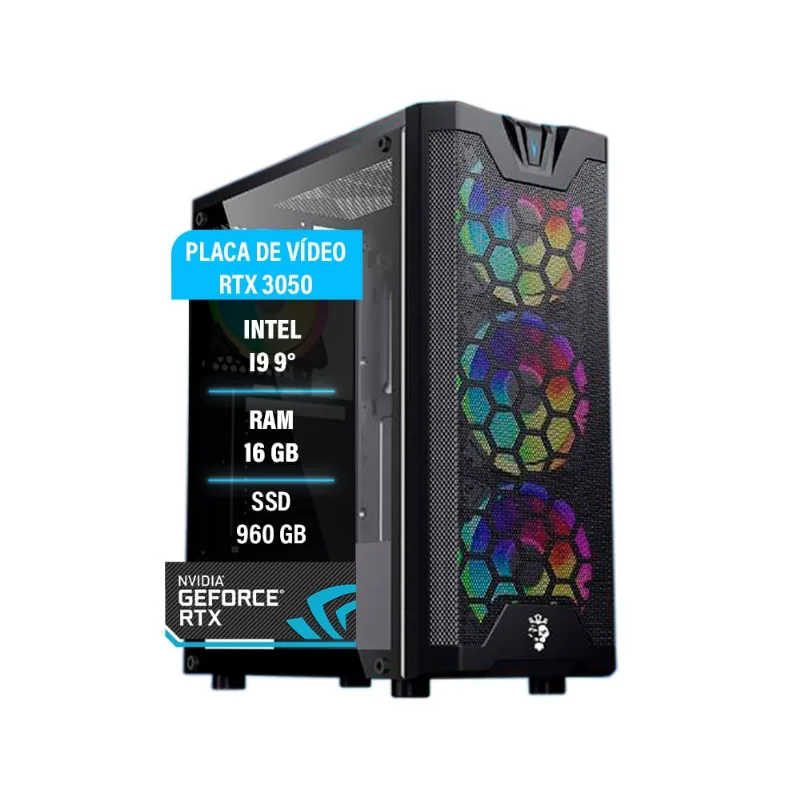 Pc gamer Intel Core I9 9° rtx 3050 8GB 16GB ram ssd 960GB