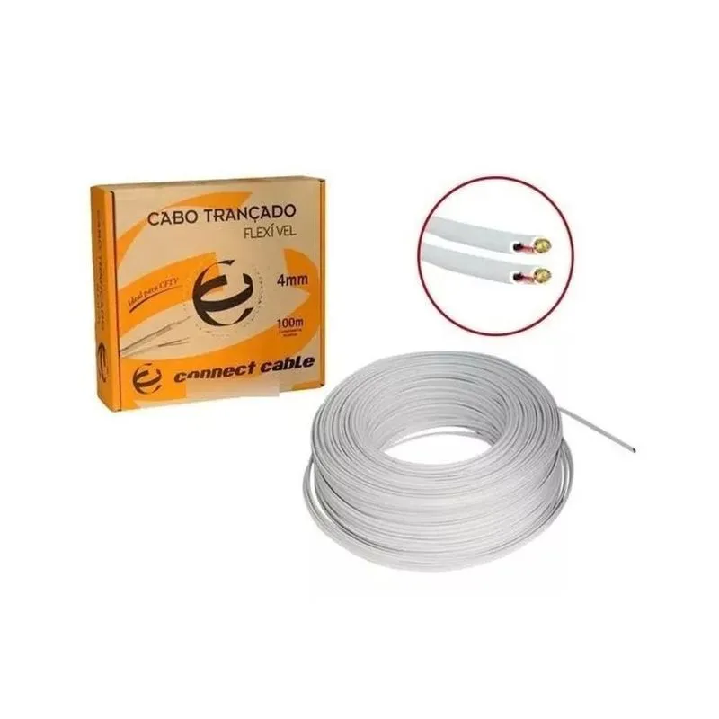 Cabo Coaxial Flexível 4mm Slim Cftv 100m Comprimento Nominal