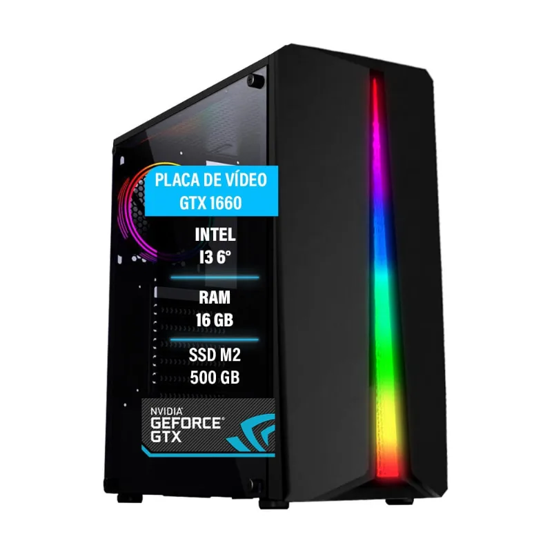 Pc gamer I3 6ª 16GB gtx 1660 ssd 480GB