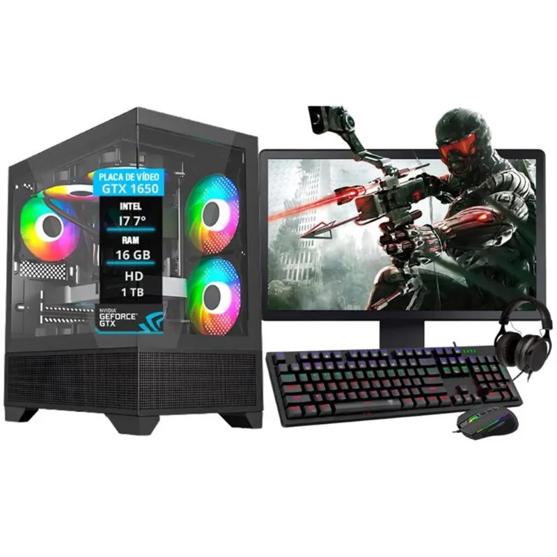 Pc Gamer Completo i7 gtx 1650 16Gb HD 1Tb