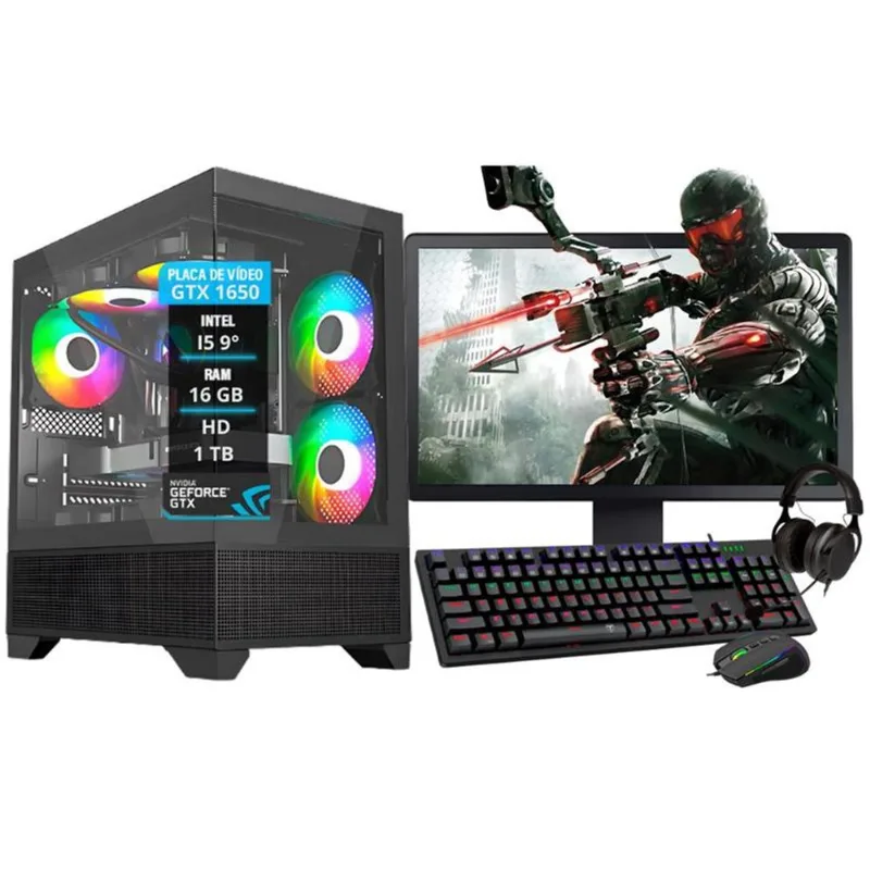 Pc Gamer Completo i5 9º gtx 1650 Mem.16GB Hd 1TB ssd 480GB