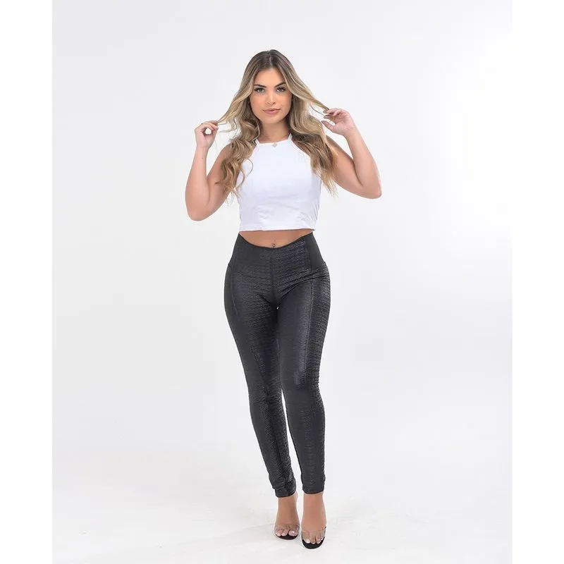 Calça Legging Modeladora e Empina Bumbum – Tecido Cirrê Texturizado