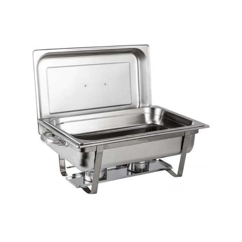 Rechaud Retangular Inox 13 L Cuba gn 1/1x100 Tampa Removível