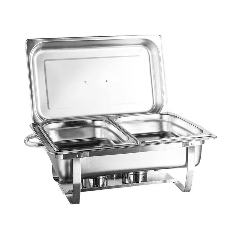 Rechaud Inox 13 Litros 2 Cubas gn 1/2 x100mm e Tampa Removível