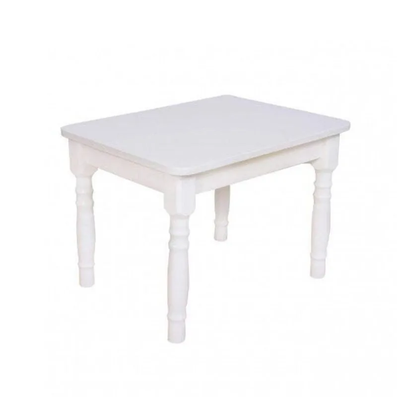 Mesa Infantil Madeira Maciça 68x52x50cm Dalas Branco Branco
