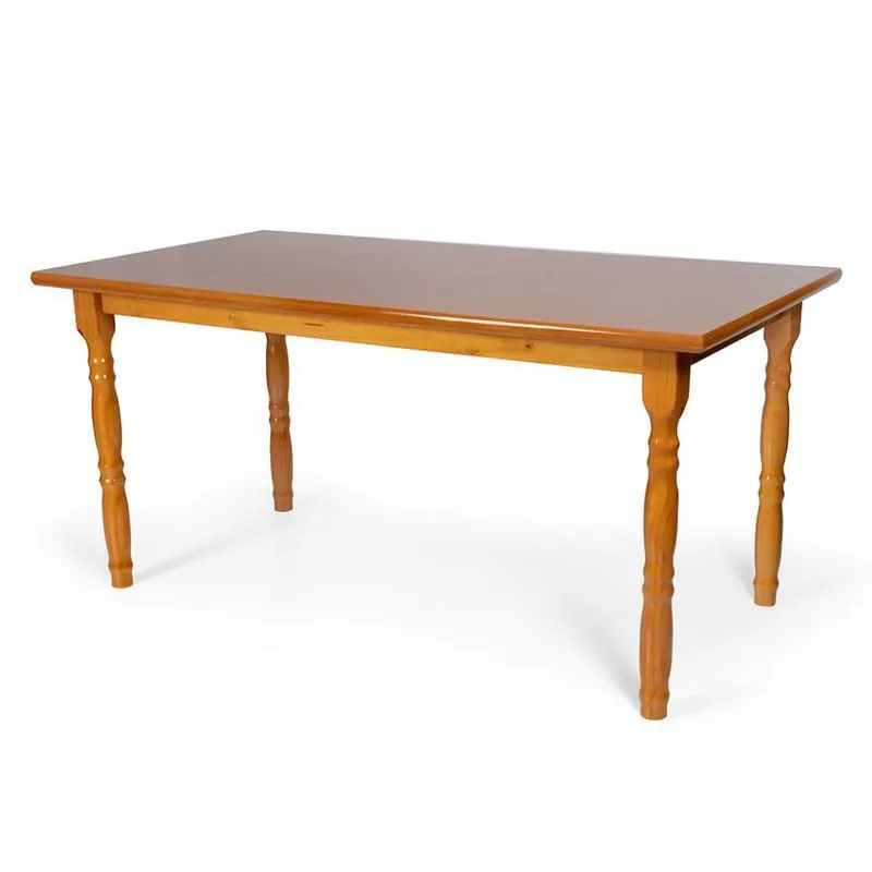 Mesa de Jantar Retangular Móveis Deiss Dalas Madeira Pinus e MDF Mel 160cm
